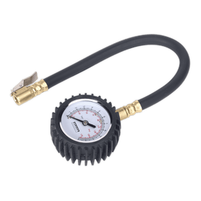 Sealey TST/PG6 Tyre Pressure Gauge with Clip - On Chuck 0 - 7bar(0 - 100psi) - TST/PG6 - Sealey Tools UK - Trade Counter Direct