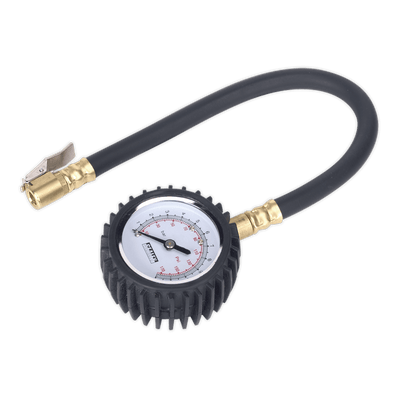 Sealey TST/PG6 Tyre Pressure Gauge with Clip - On Chuck 0 - 7bar(0 - 100psi) - TST/PG6 - Sealey Tools UK - Trade Counter Direct