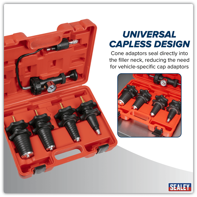 Sealey VS0033 Cooling System Pressure Test Kit 5pc - VS0033 - Sealey Tools UK - Trade Counter Direct