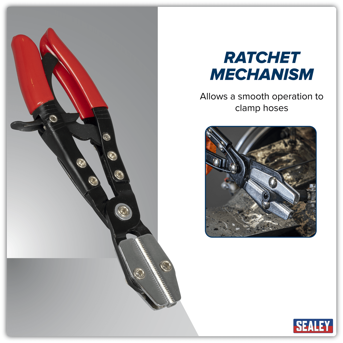 Sealey VS0034 Ratchet Hose Clamp Pliers 210mm - VS0034 - Sealey Tools UK - Trade Counter Direct