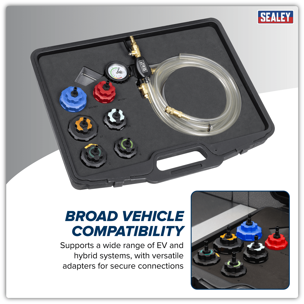Sealey VS0047 EV/Hybrid Cooling System Vacuum Purge & Refill Kit - VS0047 - Sealey Tools UK - Trade Counter Direct