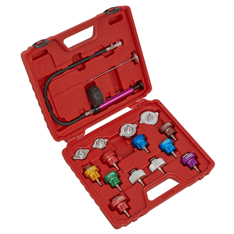 Sealey VS006 Cooling System Pressure Test Kit 16pc - VS006 - Sealey Tools UK - Trade Counter Direct