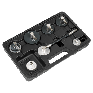 Sealey VS0204C Brake & Clutch Pressure Bleeder Cap Set 7pc - VS0204C - Sealey Tools UK - Trade Counter Direct