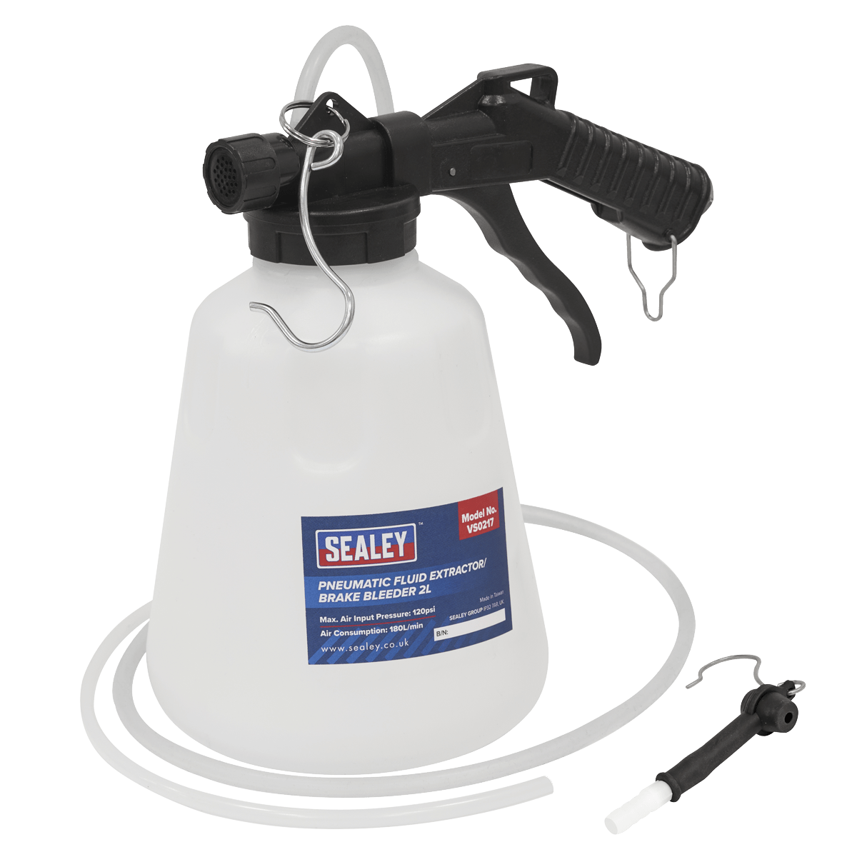 Sealey VS0217 Pneumatic Fluid Extractor/Brake Bleeder 2L - VS0217 - Sealey Tools UK - Trade Counter Direct