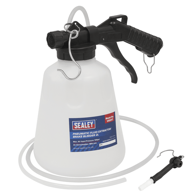 Sealey VS0217 Pneumatic Fluid Extractor/Brake Bleeder 2L - VS0217 - Sealey Tools UK - Trade Counter Direct