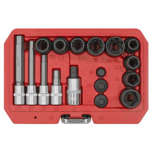 Sealey VS0465 Brake Caliper Socket Set 17pc - VS0465 - Sealey Tools UK - Trade Counter Direct