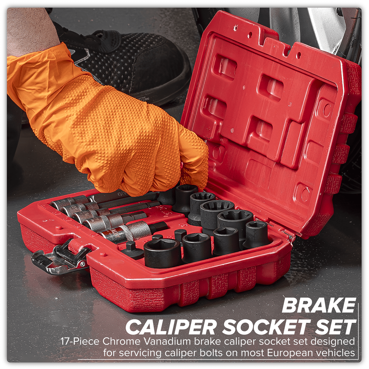 Sealey VS0465 Brake Caliper Socket Set 17pc - VS0465 - Sealey Tools UK - Trade Counter Direct