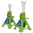 Sealey VS2003HV Axle Stands (Pair) 3tonne Capacity per Stand Ratchet Type - Hi - Vis Green - VS2003HV - Sealey Tools UK - Trade Counter Direct