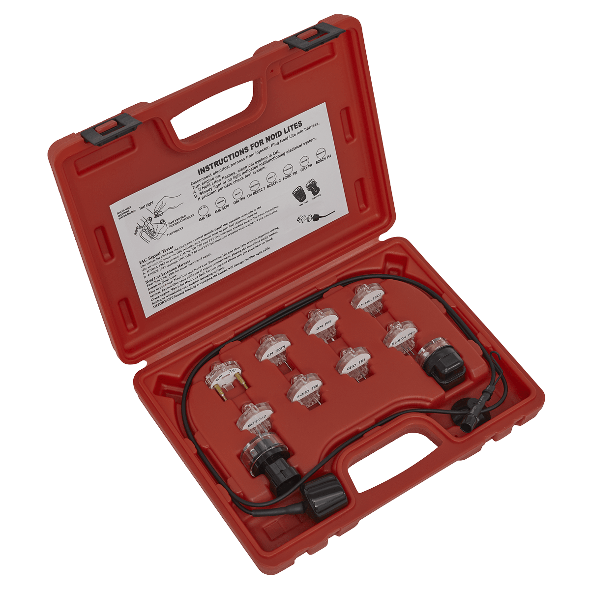 Sealey VS2131 Noid Light/IAC Test Set 11pc - VS2131 - Sealey Tools UK - Trade Counter Direct