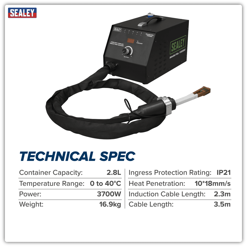 Sealey VS280 Coolant Cooled Induction Heater 3700W - VS280 - Sealey Tools UK - Trade Counter Direct