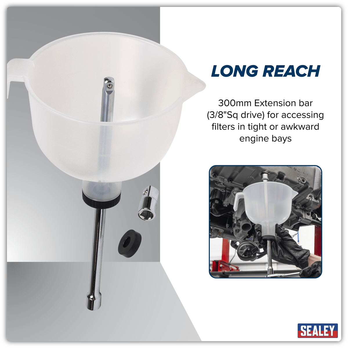 Sealey VS409 Oil Capture Extension Funnel Set - VS409 - Sealey Tools UK - Trade Counter Direct