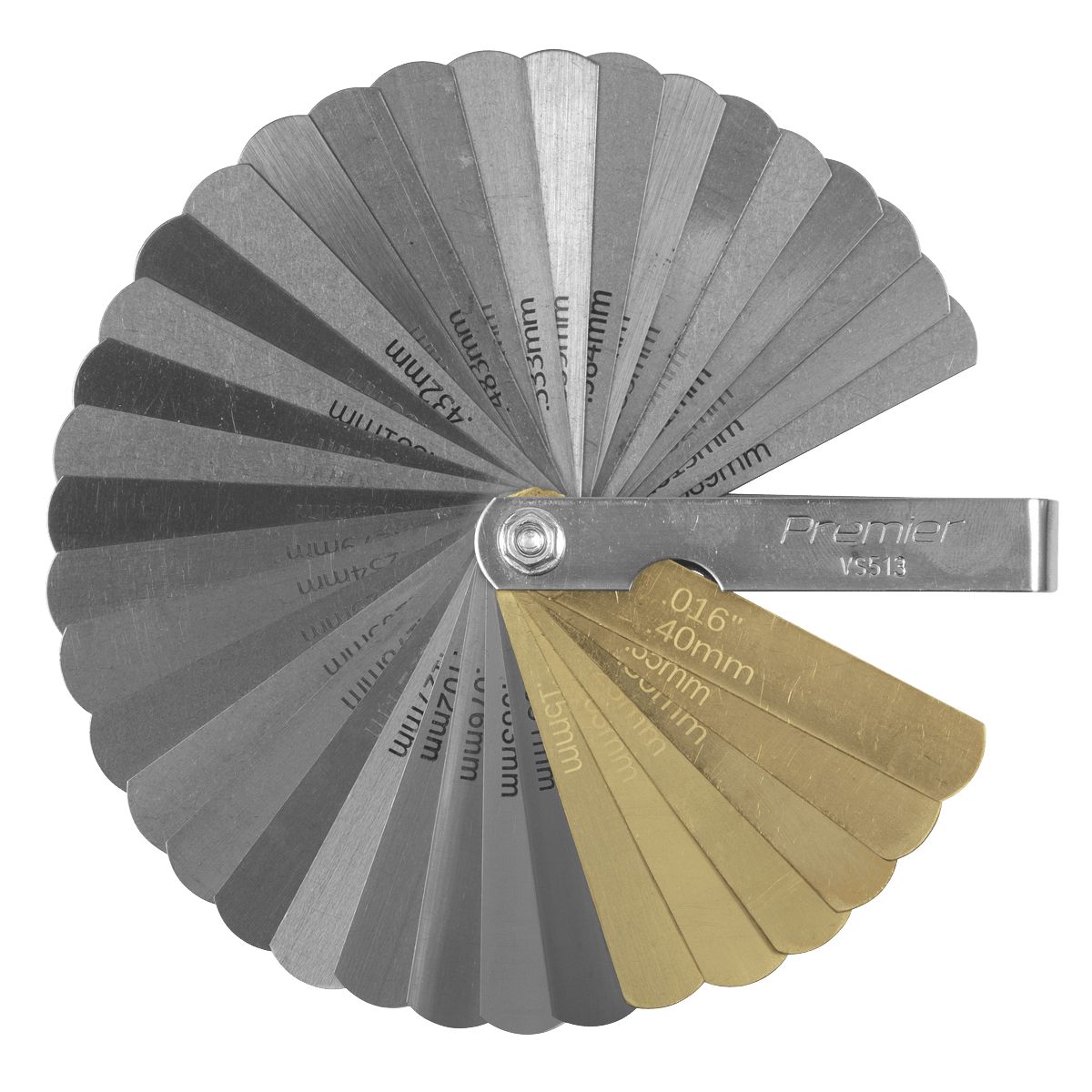 Sealey VS513 Premier Combination Steel/Brass Dual Marked Feeler Gauge 36 Blade - VS513 - Sealey Tools UK - Trade Counter Direct