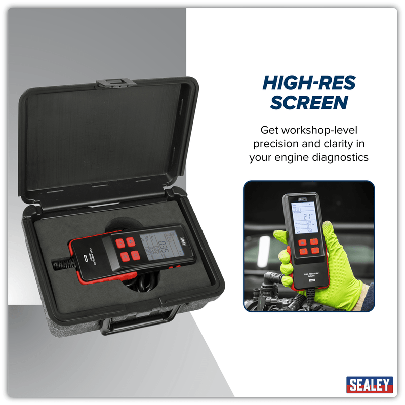 Sealey VS566 Digital Fuel Injection Pressure Test Kit for GDI Fuel Circuits 6pc - VS566 - Sealey Tools UK - Trade Counter Direct