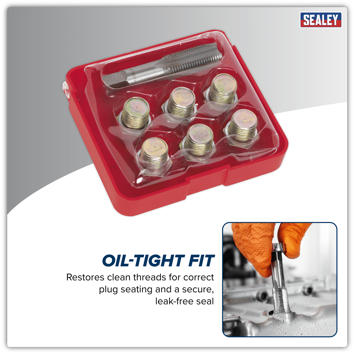 Sealey VS615 Oil Drain Plug Thread Repair Set M15 - VS615 - Sealey Tools UK - Trade Counter Direct