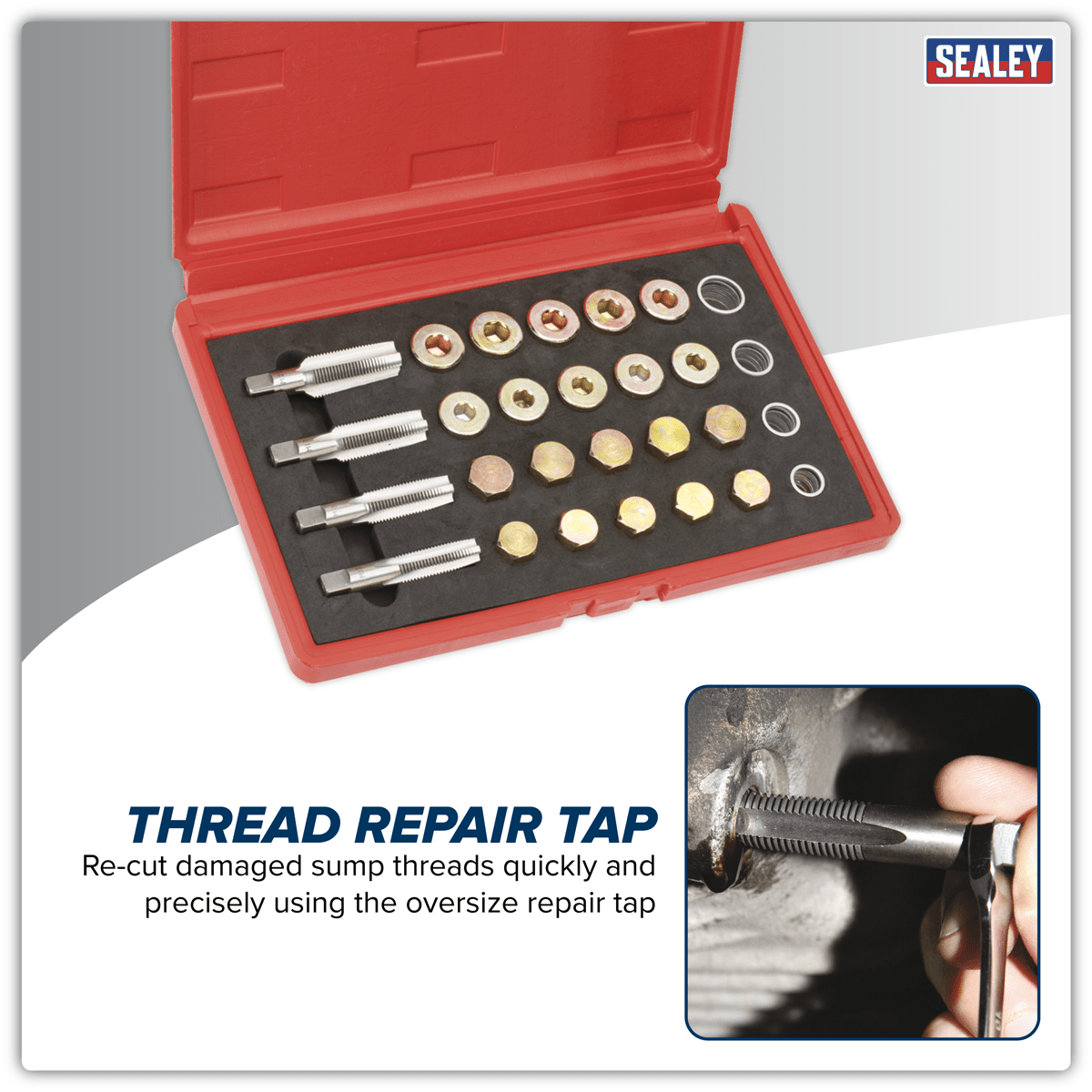 Sealey VS660 Drain Plug Thread Repair Set - VS660 - Sealey Tools UK - Trade Counter Direct