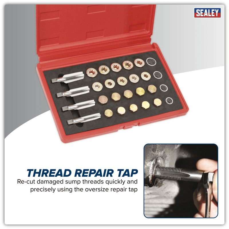 Sealey VS660 Drain Plug Thread Repair Set - VS660 - Sealey Tools UK - Trade Counter Direct