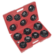 Sealey VS7003 Oil Filter Cap Wrench Set 15pc - VS7003 - Sealey Tools UK - Trade Counter Direct