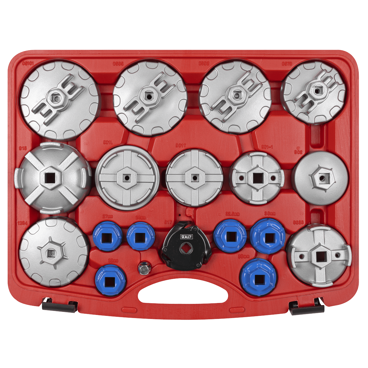 Sealey VS7013 Oil Filter Cap Wrench Set 19pc - VS7013 - Sealey Tools UK - Trade Counter Direct