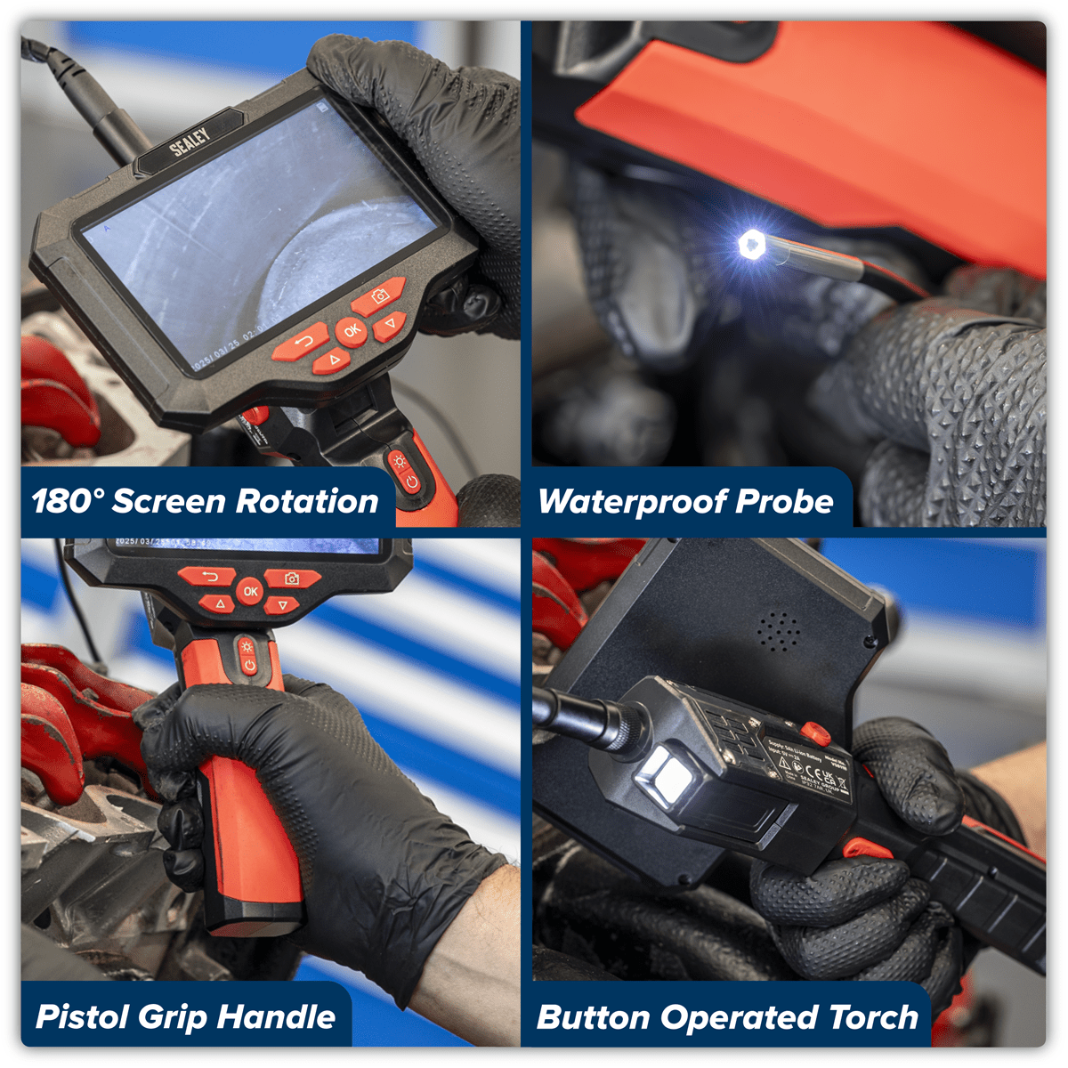 Sealey VS8117 Video Borescope 3.9mm Camera & 5" Screen - VS8117 - Sealey Tools UK - Trade Counter Direct