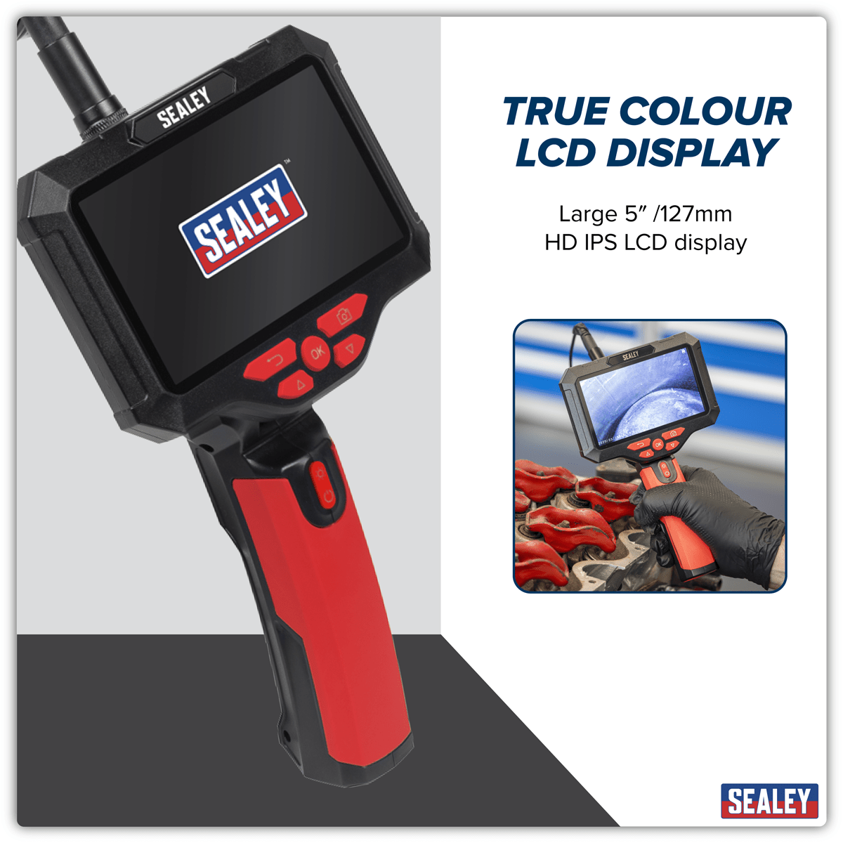 Sealey VS8117 Video Borescope 3.9mm Camera & 5" Screen - VS8117 - Sealey Tools UK - Trade Counter Direct