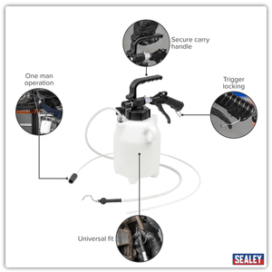 Sealey VS835 Pneumatic Fluid Extractor/Brake Bleeder 2.5L - VS835 - Sealey Tools UK - Trade Counter Direct