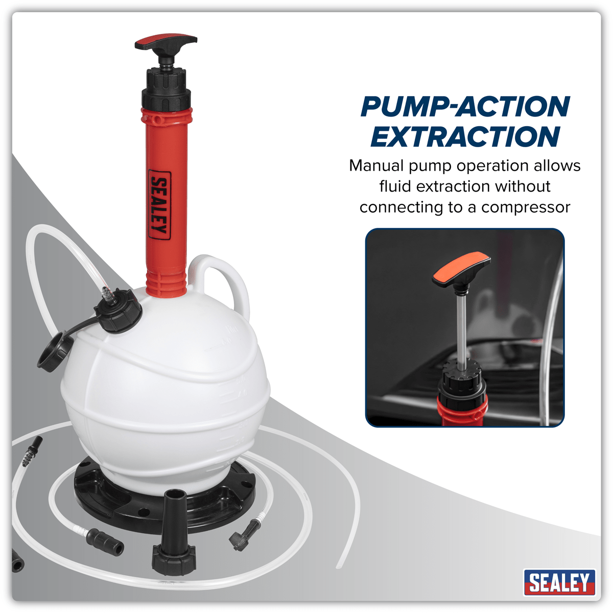 Sealey VS836 Manual Vacuum Brake & Fluid Extractor Pump 6L - VS836 - Sealey Tools UK - Trade Counter Direct