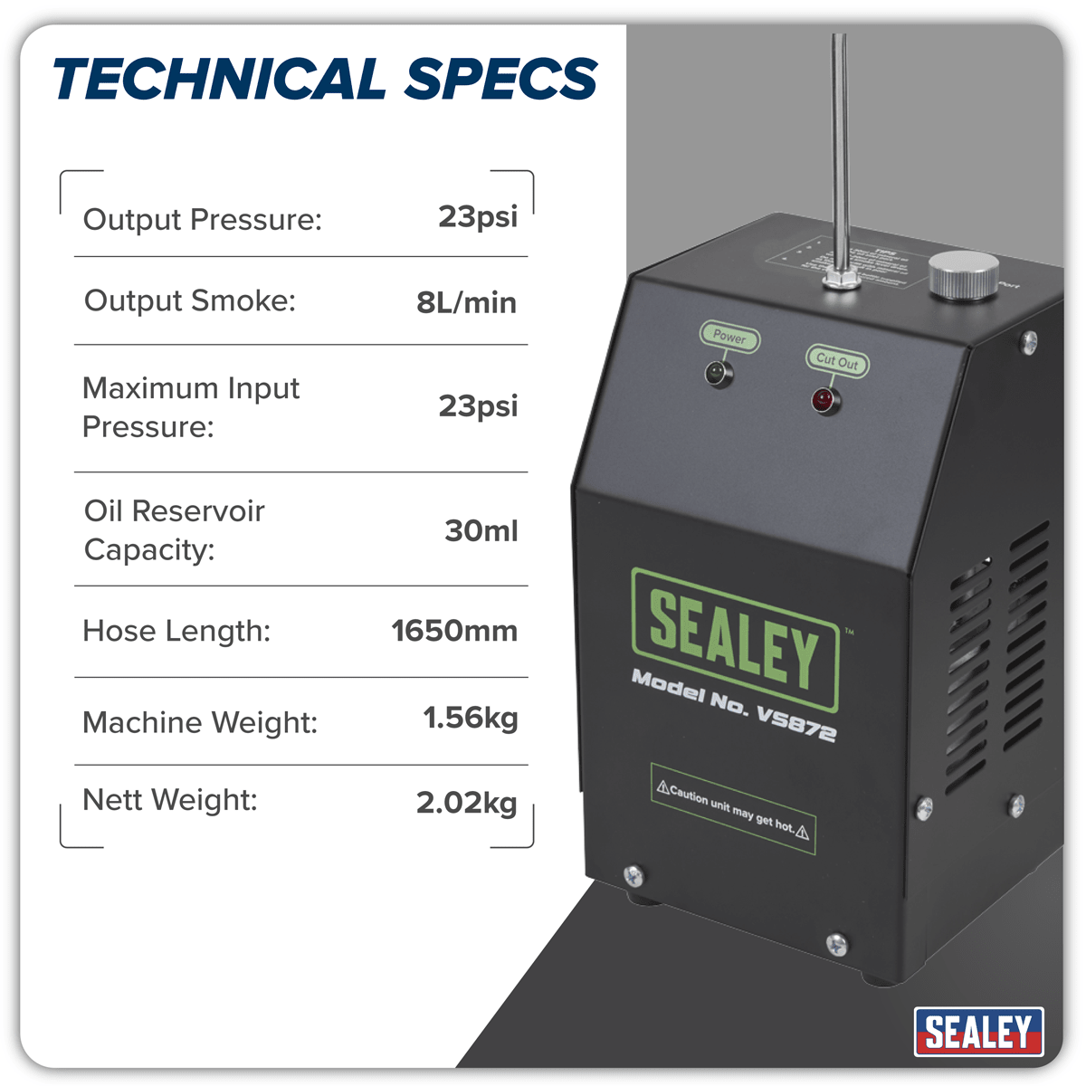 Sealey VS872 Leak Detector Smoke Diagnostic Tool - VS872 - Sealey Tools UK - Trade Counter Direct