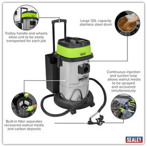 Sealey VSWB30 Walnut Blaster 30L Capacity - VSWB30 - Sealey Tools UK - Trade Counter Direct