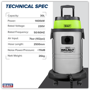 Sealey VSWB30 Walnut Blaster 30L Capacity - VSWB30 - Sealey Tools UK - Trade Counter Direct