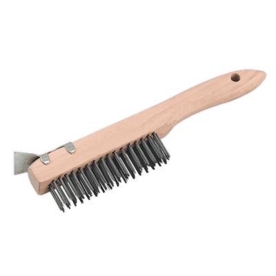 Sealey WB03 Wire Brush with Steel Fill & Scraper 260mm - WB03 - Sealey Tools UK - Trade Counter Direct