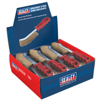 Sealey WB05DB24 Brassed Steel Wire Brush with Plastic Handle - Display Box of 24 - WB05DB24 - Sealey Tools UK - Trade Counter Direct