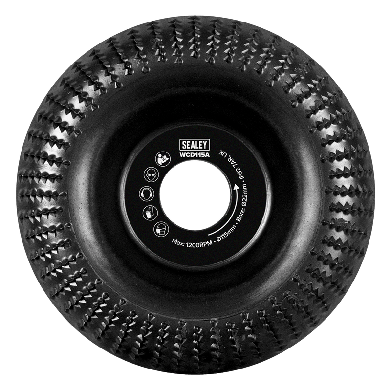 Sealey WCD115A 115mm Arc Shape Wood Carving Disc 22mm Bore - WCD115A - Sealey Tools UK - Trade Counter Direct