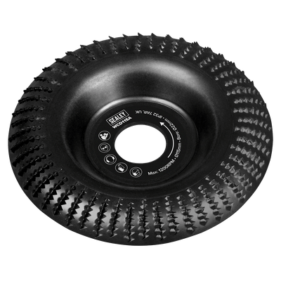 Sealey WCD115A 115mm Arc Shape Wood Carving Disc 22mm Bore - WCD115A - Sealey Tools UK - Trade Counter Direct