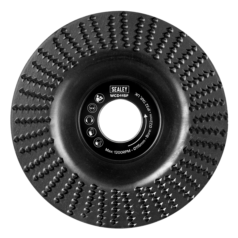 Sealey WCD115F 115mm Flat Shape Wood Carving Disc 22mm Bore - WCD115F - Sealey Tools UK - Trade Counter Direct