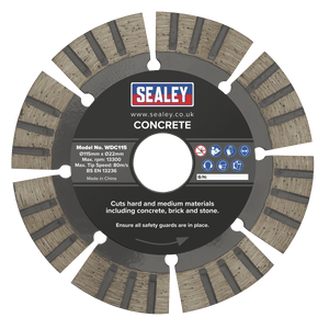 Sealey WDC115 Concrete Cutting Disc Dry Use Ø115mm - WDC115 - Sealey Tools UK - Trade Counter Direct