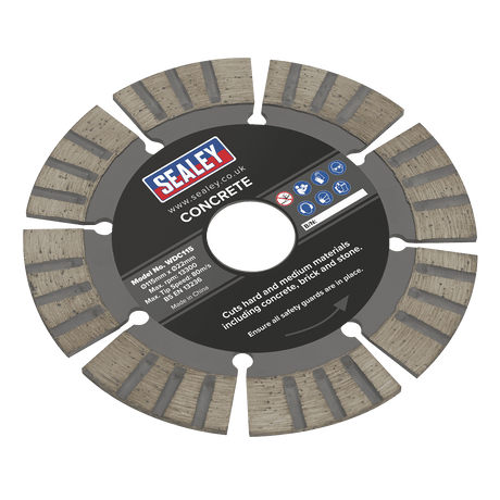 Sealey WDC115 Concrete Cutting Disc Dry Use Ø115mm - WDC115 - Sealey Tools UK - Trade Counter Direct