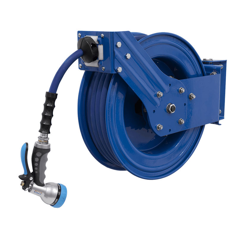 Sealey WHR1512 Heavy - Duty Retractable Water Hose Reel 15m Ø13mm ID Rubber Hose - WHR1512 - Sealey Tools UK - Trade Counter Direct