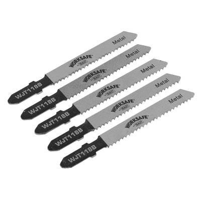 Sealey WJT118B Worksafe® Jigsaw Blade for Metal 55mm 12tpi - Pack of 5 - WJT118B - Sealey Tools UK - Trade Counter Direct