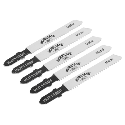 Sealey WJT118BF Worksafe® Jigsaw Blade for Metal 55mm 12tpi - Pack of 5 - WJT118BF - Sealey Tools UK - Trade Counter Direct