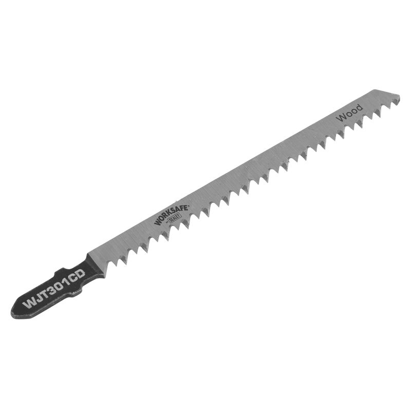 Sealey WJT301CD Worksafe® Jigsaw Blade for Wood & Plastics 90mm 8tpi - Pack of 5 - WJT301CD - Sealey Tools UK - Trade Counter Direct