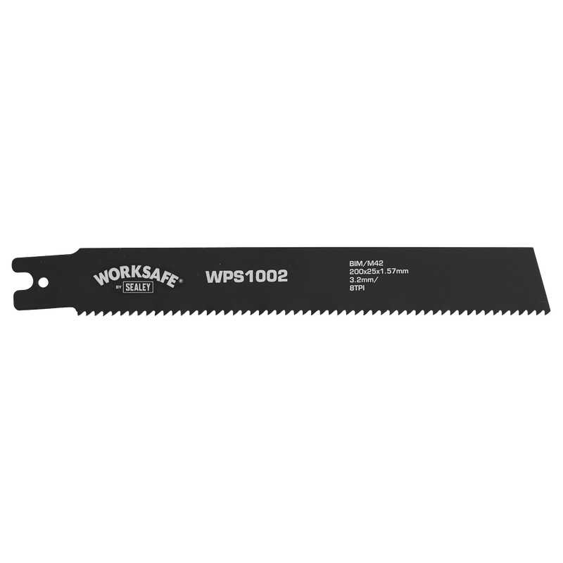 Sealey WPS1002 Worksafe® Pipe Saw Blade 200 x 25 x 1.7mm 8tpi - Pack of 5 - WPS1002 - Sealey Tools UK - Trade Counter Direct