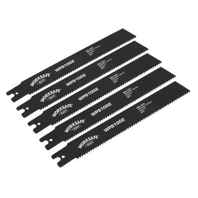 Sealey WPS1002 Worksafe® Pipe Saw Blade 200 x 25 x 1.7mm 8tpi - Pack of 5 - WPS1002 - Sealey Tools UK - Trade Counter Direct