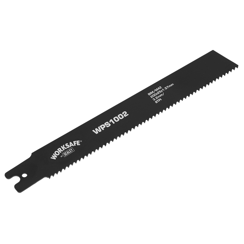 Sealey WPS1002 Worksafe® Pipe Saw Blade 200 x 25 x 1.7mm 8tpi - Pack of 5 - WPS1002 - Sealey Tools UK - Trade Counter Direct