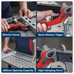 Sealey WRC400 Welding Ratchet Clamp 400 x 120mm - WRC400 - Sealey Tools UK - Trade Counter Direct