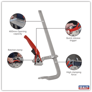 Sealey WRC400 Welding Ratchet Clamp 400 x 120mm - WRC400 - Sealey Tools UK - Trade Counter Direct