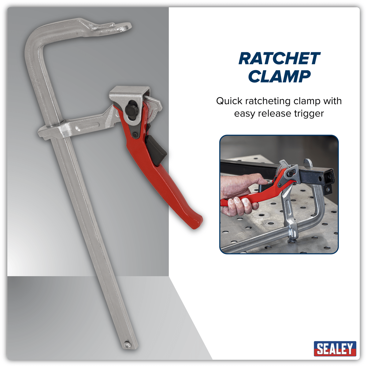 Sealey WRC400 Welding Ratchet Clamp 400 x 120mm - WRC400 - Sealey Tools UK - Trade Counter Direct