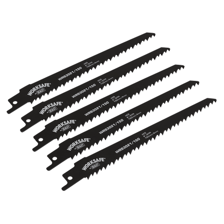 Sealey WRS3021/150 Reciprocating Saw Blade 150mm 6tpi - Pack of 5 - WRS3021/150 - Sealey Tools UK - Trade Counter Direct