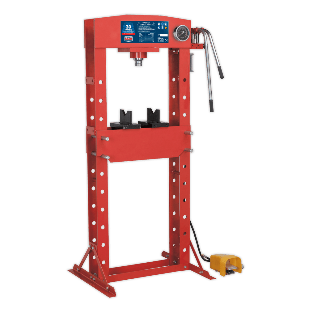 Sealey YK309FAH Air/Hydraulic Press 30tonne Floor Type with Foot Pedal - YK309FAH - Sealey Tools UK - Trade Counter Direct