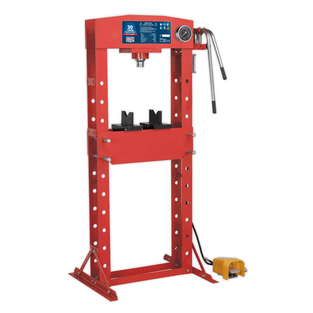 Sealey YK309FAH Air/Hydraulic Press 30tonne Floor Type with Foot Pedal - YK309FAH - Sealey Tools UK - Trade Counter Direct