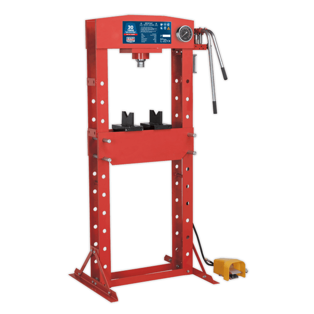 Sealey YK309FAH Air/Hydraulic Press 30tonne Floor Type with Foot Pedal - YK309FAH - Sealey Tools UK - Trade Counter Direct